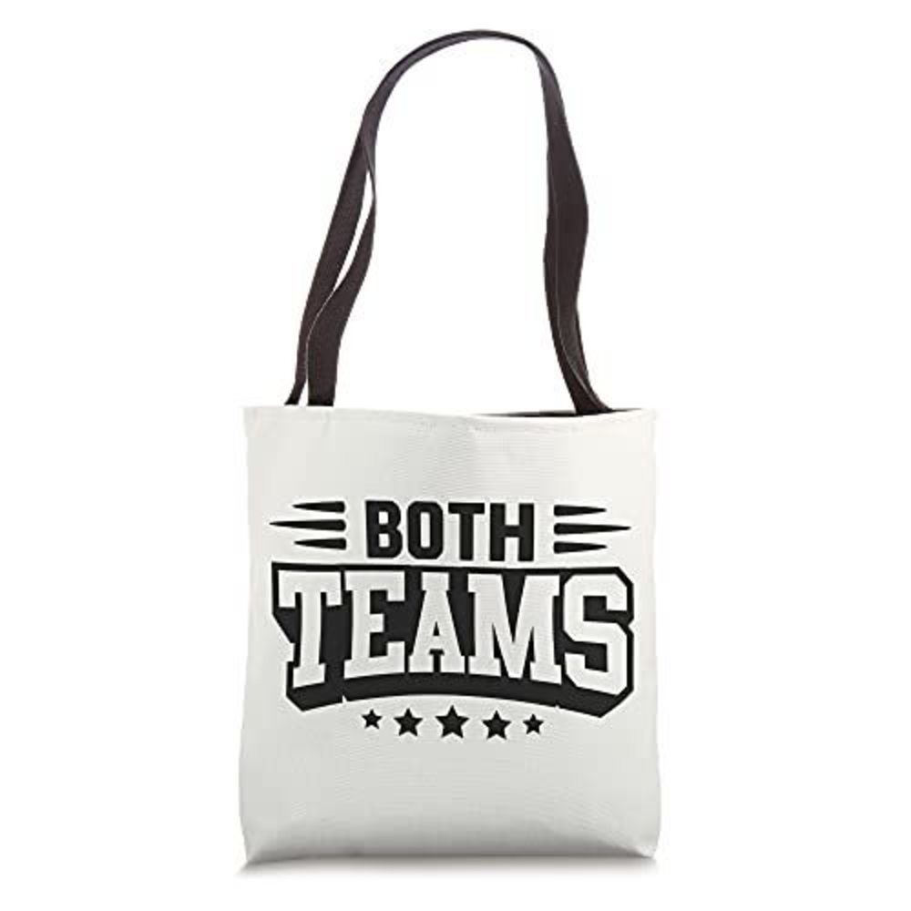 Both Teams Cute Sports Bisexual Pride Flag Color Merch Tote Bag :)